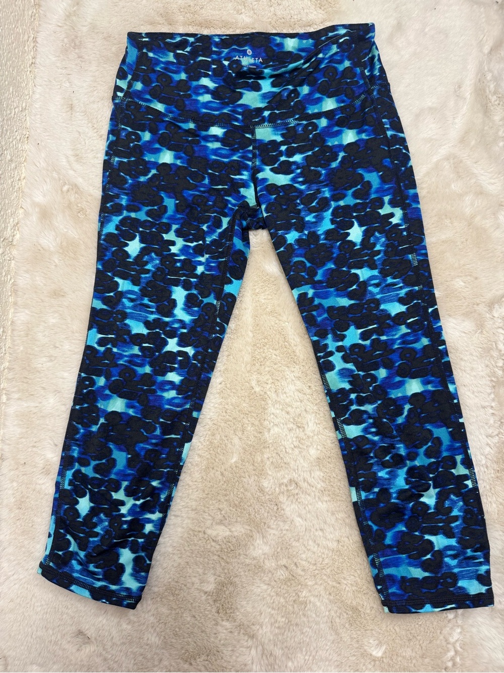 Athleta Women Blue Small Chaturange Crop Yoga Tight Leggings